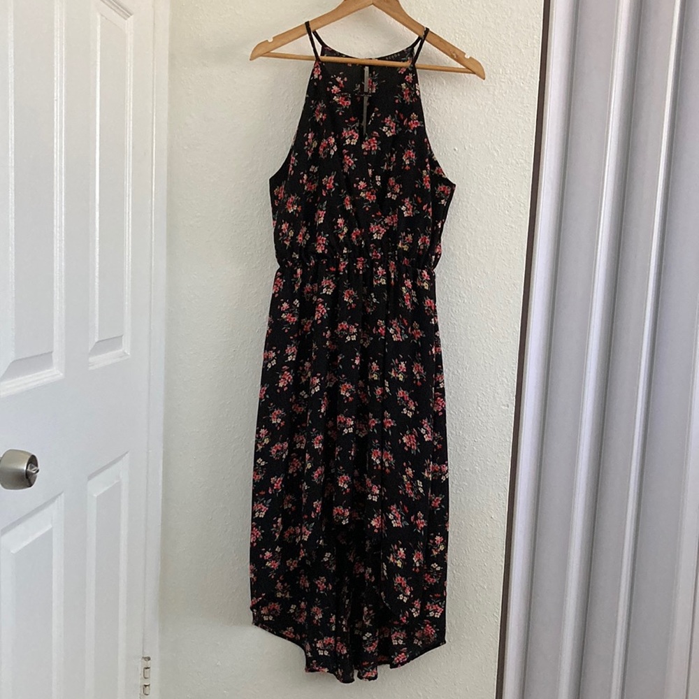 SCOBE Hi-Low Black Floral Dress M
